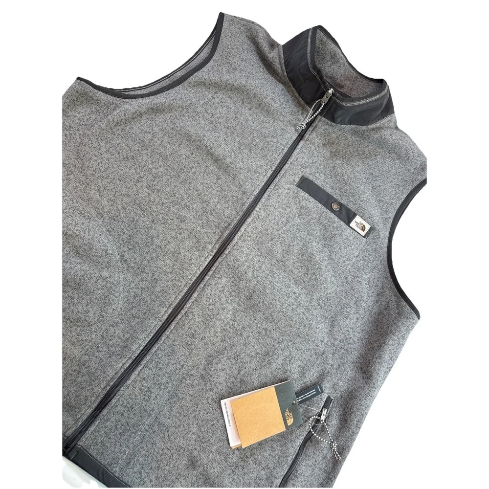 The North Face Fleece Zip Up Vest TNF‎ Grey Mens XXL Outdoor NWT